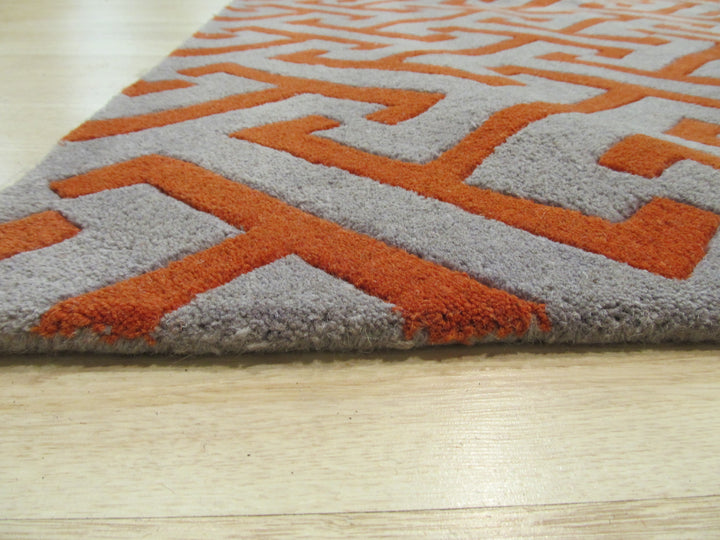 Hand-tufted Wool Gray Contemporary Geometric Harrison Rug