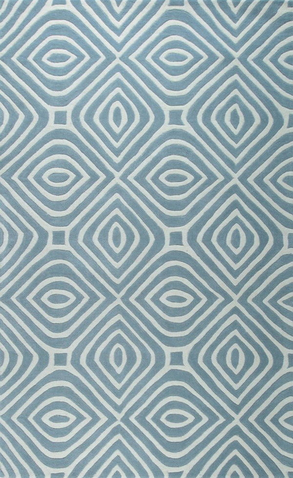 Stylish and Elegant Blue Modern Contemporary Modern Tufted Stripes Hand-Tufted Wool Rectangle Area Rugs