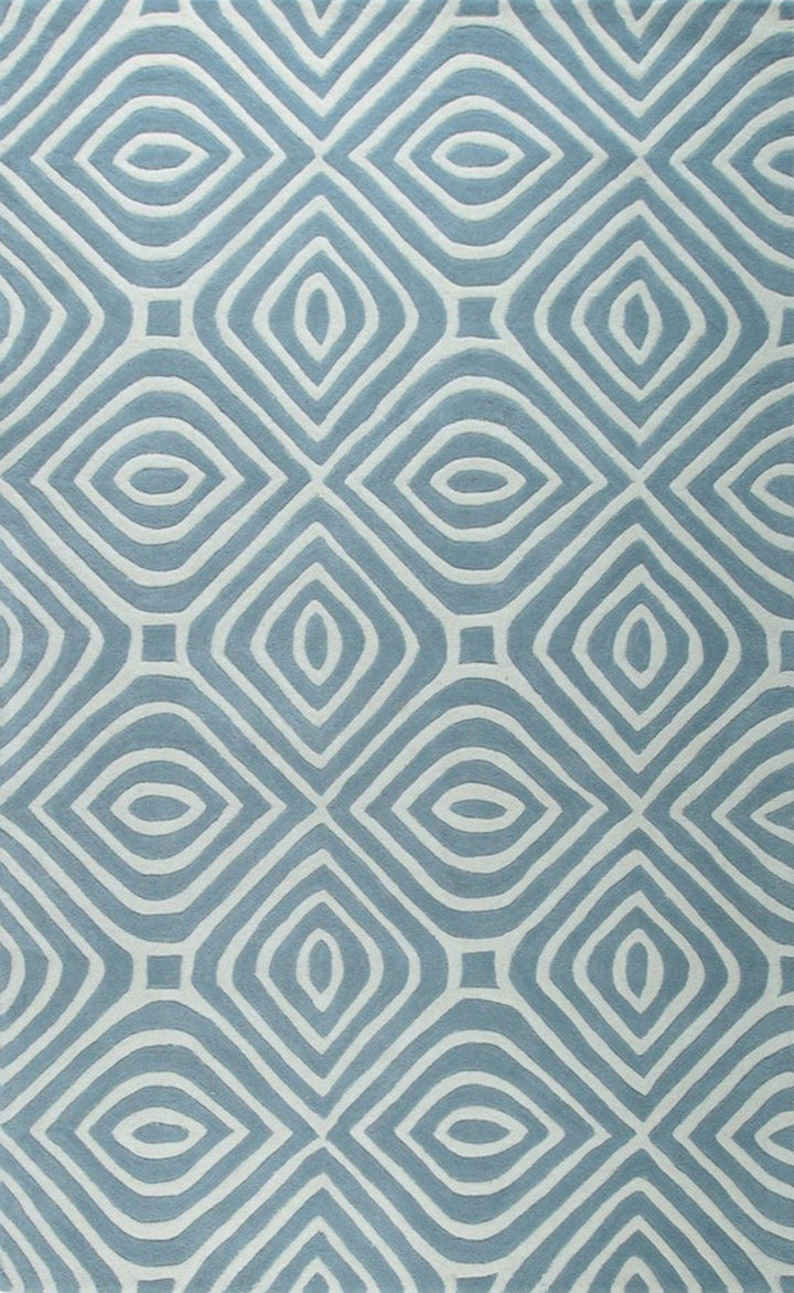 Stylish and Elegant Blue Modern Contemporary Modern Tufted Stripes Hand-Tufted Wool Rectangle Area Rugs