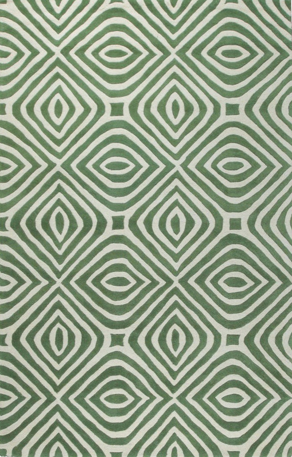 Stylish and Elegant Green Modern Contemporary Modern Tufted Stripes Hand-Tufted Wool Rectangle Area Rugs