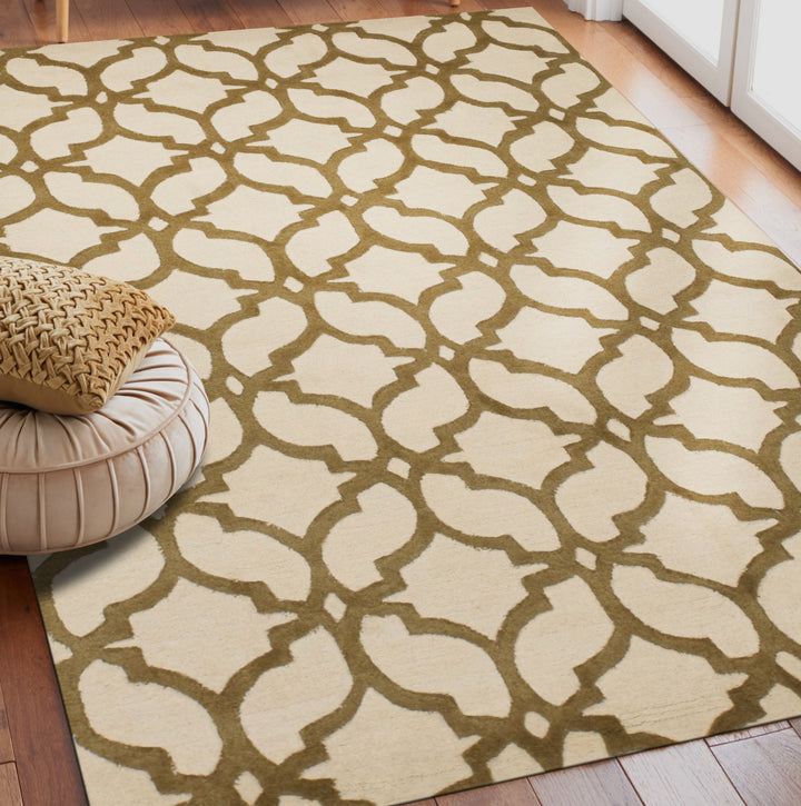 Hand-tufted WOOL Ivory Contemporary Transitional Marla Rug