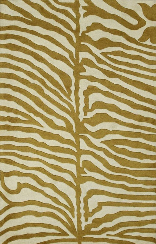 Hand-Tufted Wool GOLD Transitional Stripe Modern Tufted Rug, Made in India