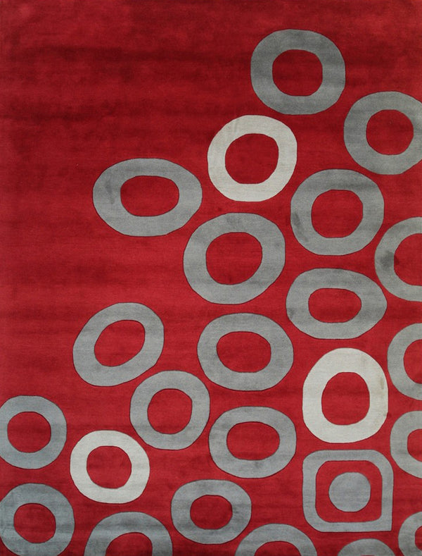 Stylish Hand-tufted wool Red Transitional Stripe Modern Tufted Indoor Rectangular Area Rugs
