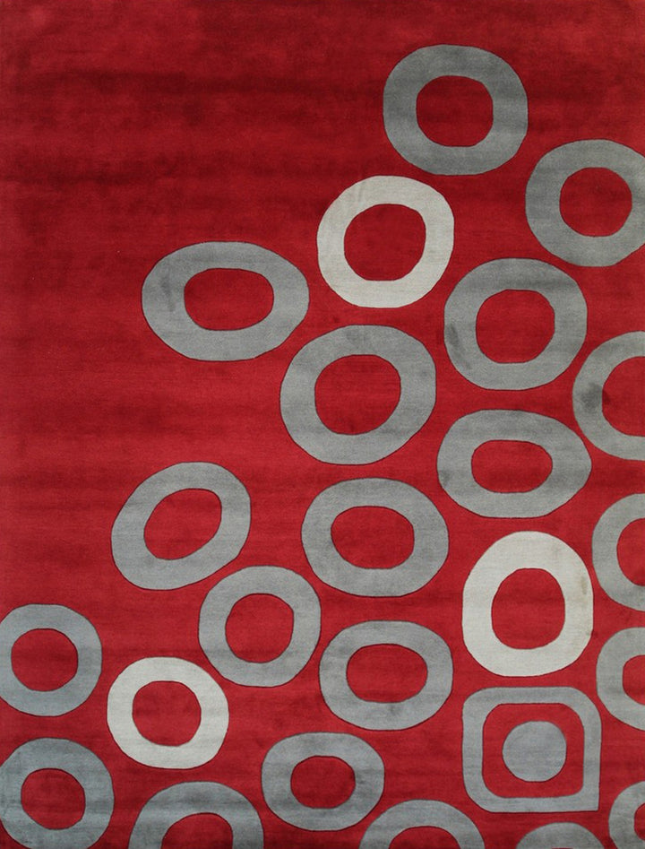 Stylish Hand-tufted wool Red Transitional Stripe Modern Tufted Indoor Rectangular Area Rugs