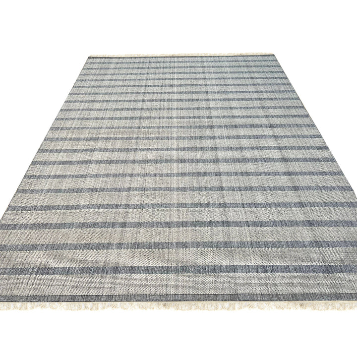 Hand-Knotted Wool White/ Gray Modern Contemporary HANDLOOM Rug