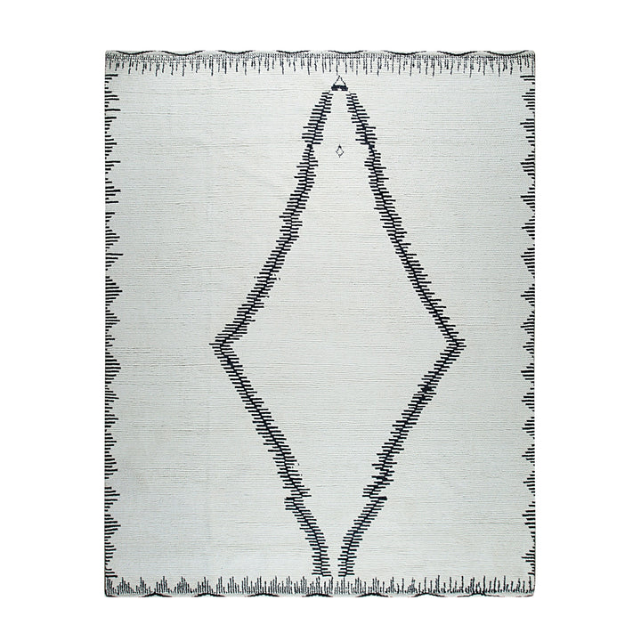 Hand-Knotted Wool Ivory Morrocan Beber Berber Moroccan area rug Rug