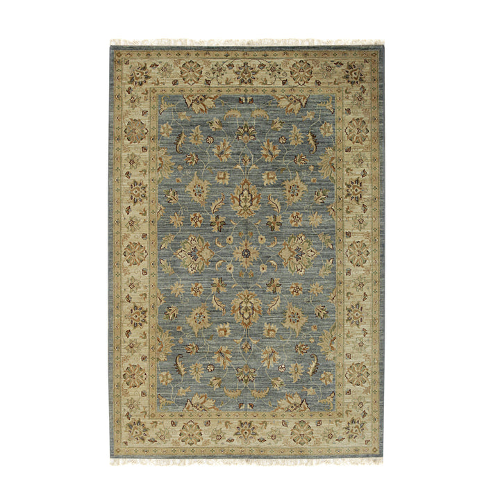 Hand Knotted Wool Blue Traditional All Over Agra Rug