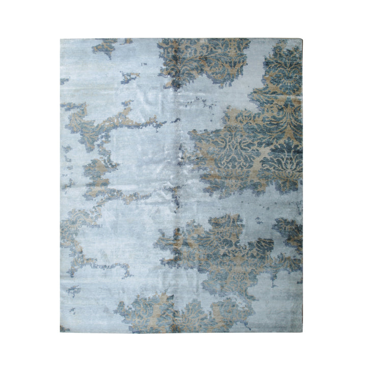 Hand-Knotted Wool & Bamboo Silk Ivory Classic Oriental Modern Classic Rug