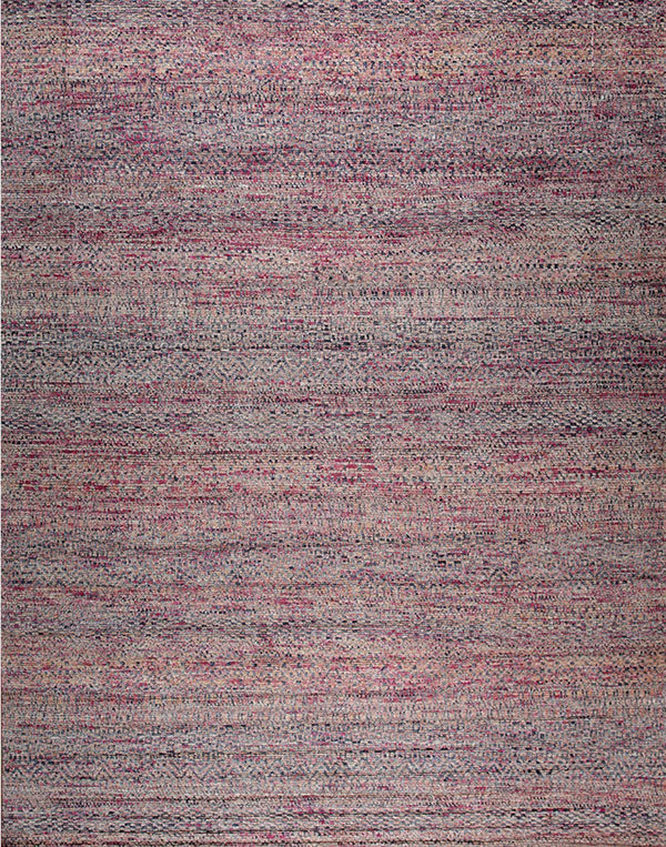 Hand-Knotted Natural Silk Red Mix Contemporary Solid Color Natural Silk Grass Design Rug, Made in India
