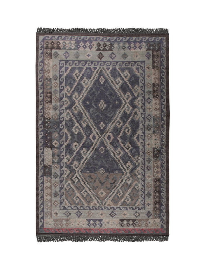 Brown Contemporary Floral Modern Knot Area Rug
