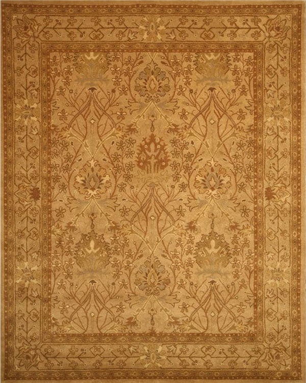 Hand-Tufted Wool Beige Traditional Oriental Morris Rug, Made in India