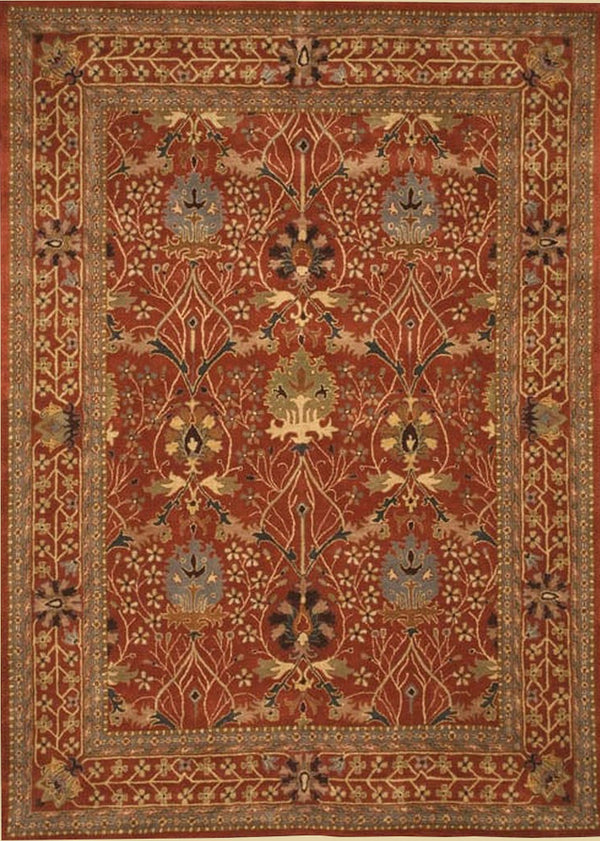 Hand-Tufted Wool Rust Traditional Oriental Morris Rug, Made in India