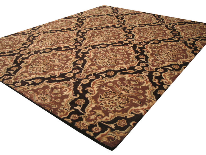 Hand-tufted Wool Brown Transitional Floral Sandra Rug