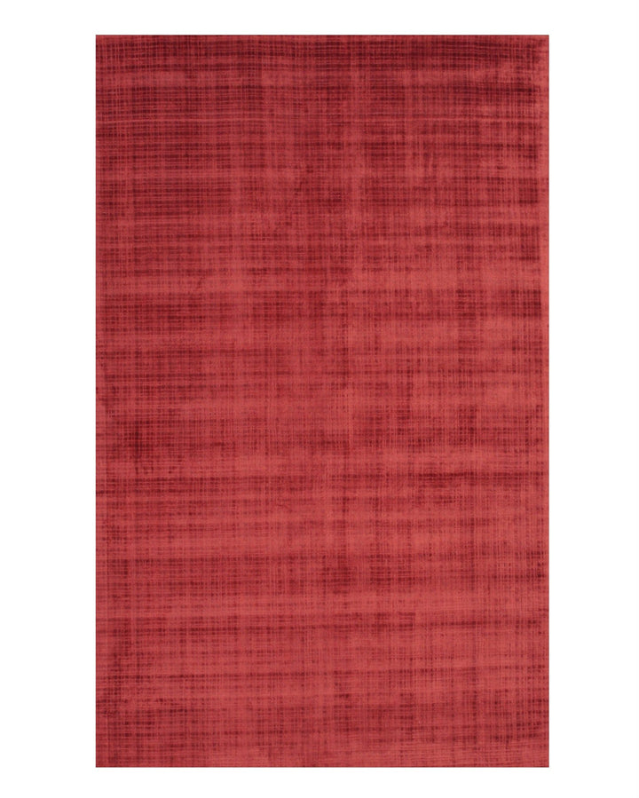 Handwoven Viscose Red Contemporary Solid Milano Rug