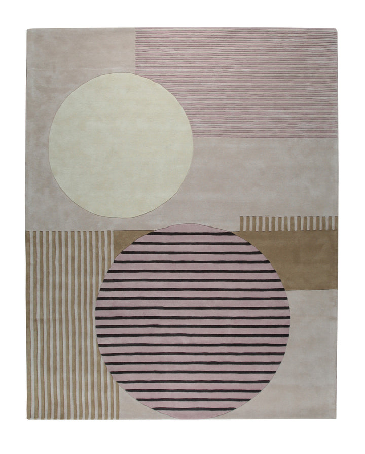 Pink Hand-Tufted Wool Contemporary Modern Area Rug