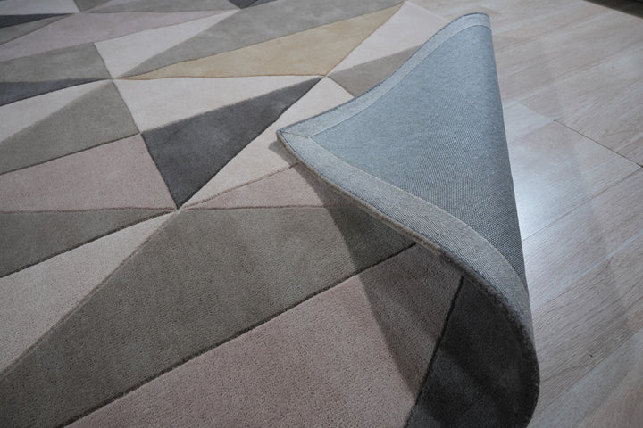 Multicolored Hand-Tufted Wool Contemporary Modern Area Rug