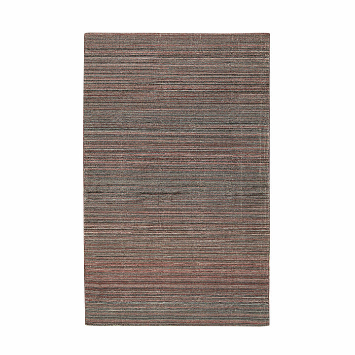 Handwoven Polyester Navy Contemporary Stripe Reversible Striped Flatweave Rug
