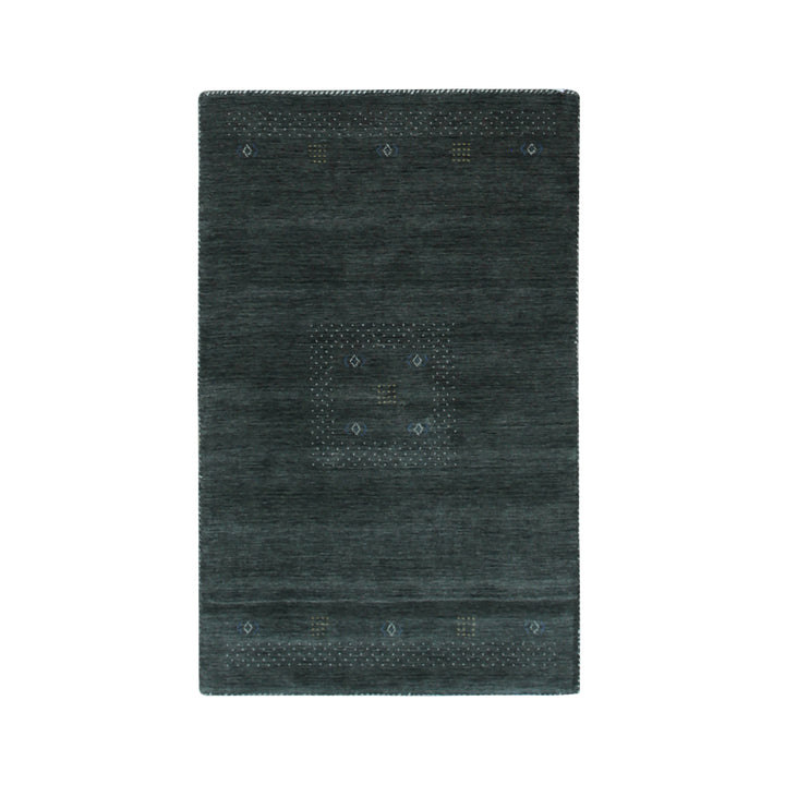 Hand Knotted Wool Gray Modern Solid Modern Loom Rug