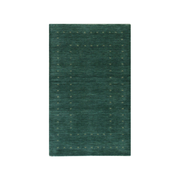 Hand Knotted Wool Green Modern Solid Modern Loom Rug