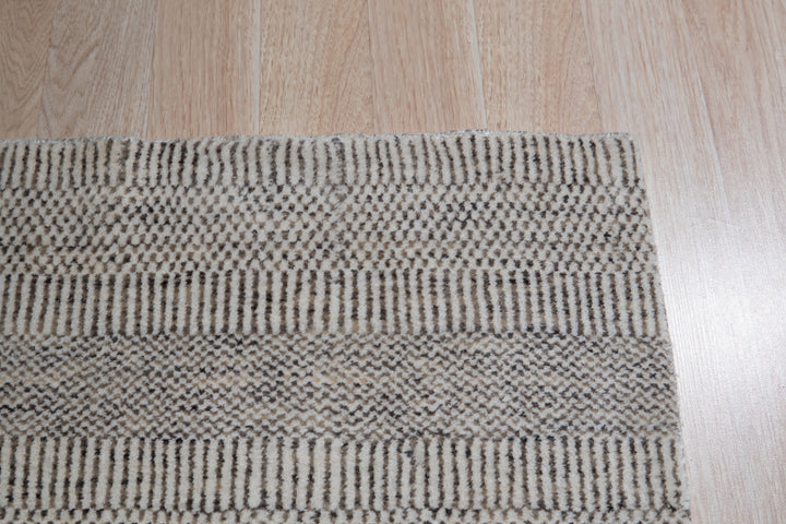 Durable and Stylish Hand Knotted Wool Beige/Brown Modern Solid Modern Grass Rectangular Area Rugs