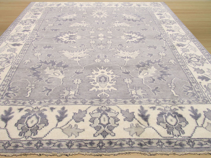 Hand Knotted Wool Gray Traditional Oriental Mono Rug