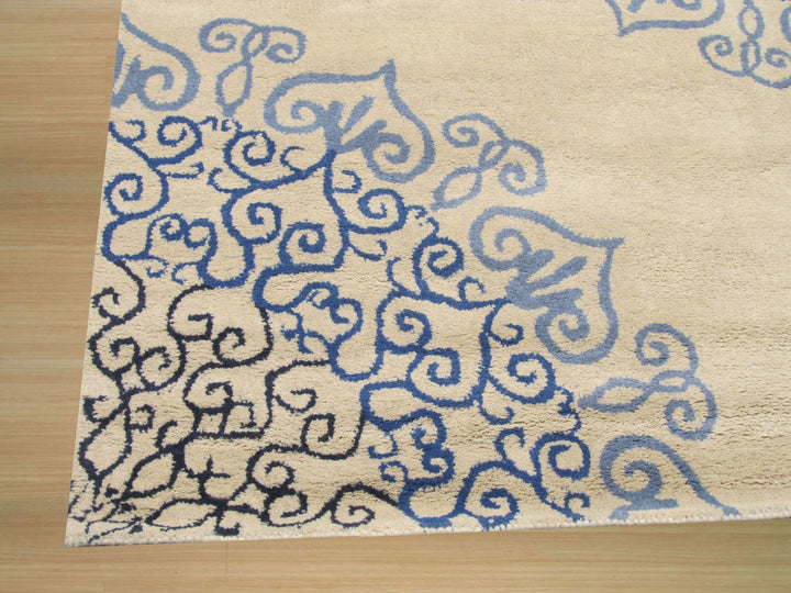 Hand-tufted Wool Blue Transitional Oriental Modern Naiin Rug
