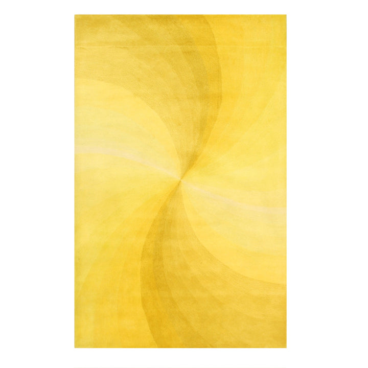Modern and Elegant Yellow Swirl Traditional Oriental Hand-Tufted Wool Rectangle Area Rugs