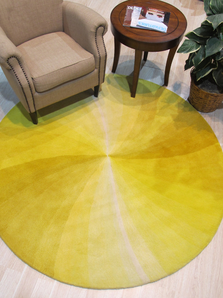 Modern and Elegant Yellow Swirl Traditional Oriental Hand-Tufted Wool Rectangle Area Rugs