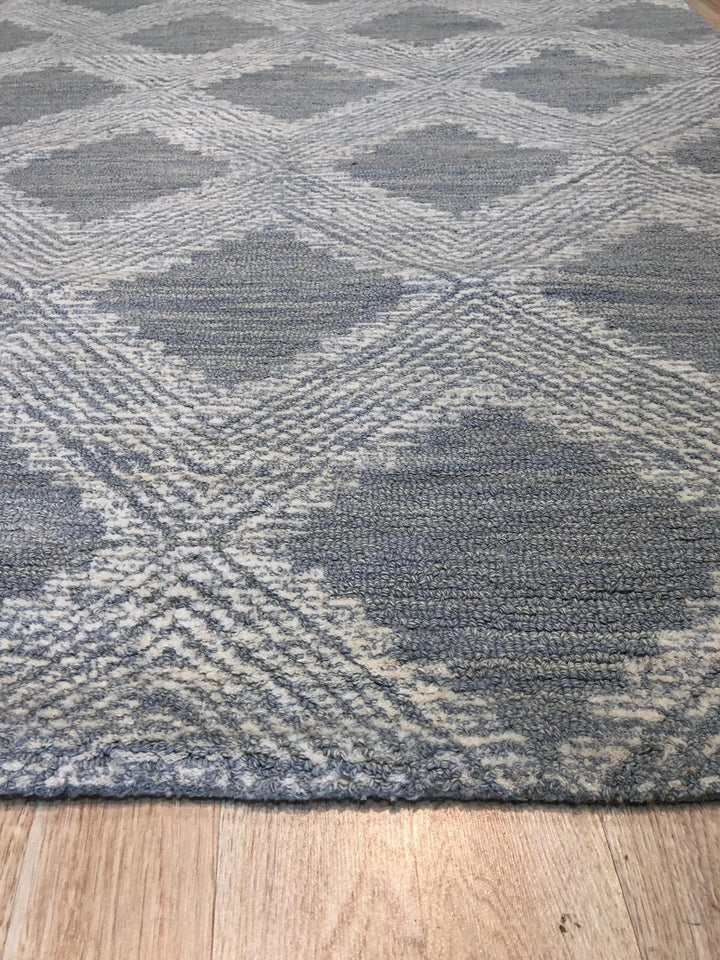 Hand-tufted Wool LIGHT BLUE Contemporary Transitional Modern Weave Rug