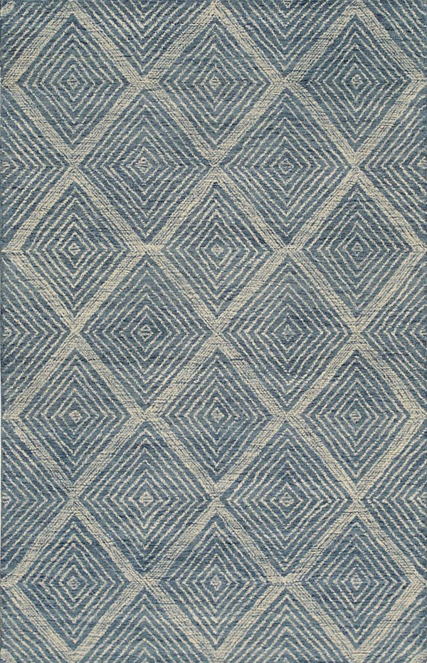 Hand-Tufted Wool Blue Contemporary Transitional Spring Rug, Made in India