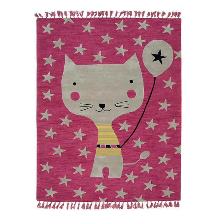 Hand-tufted Wool Pink Transitional Animal Children Tufted Rug