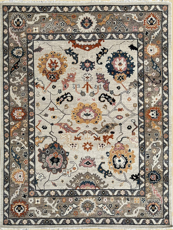 Hand Knotted Wool Beige Oriental Classic Mahal Rug