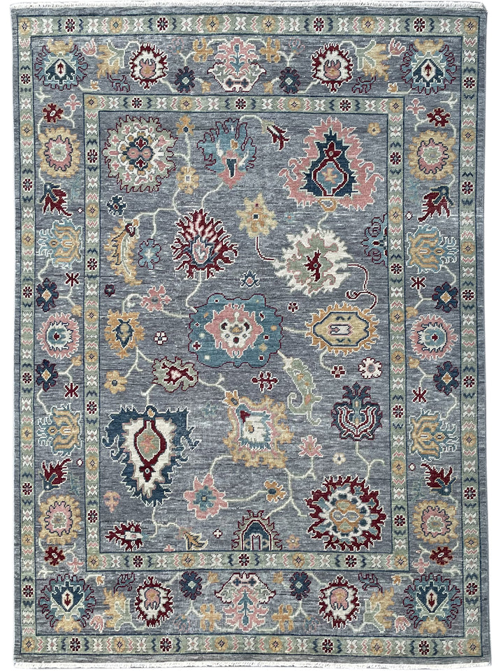 Hand Knotted Wool Gray Traditional Classic Colorful Mahal Classic Rug
