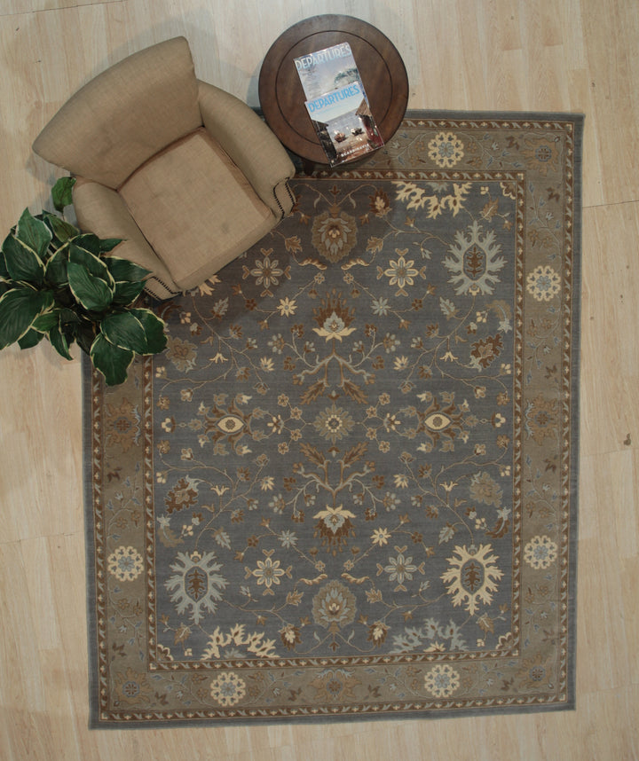 Hand Crafted Wool Dk.Gray Traditional Oriental Oushak Rug