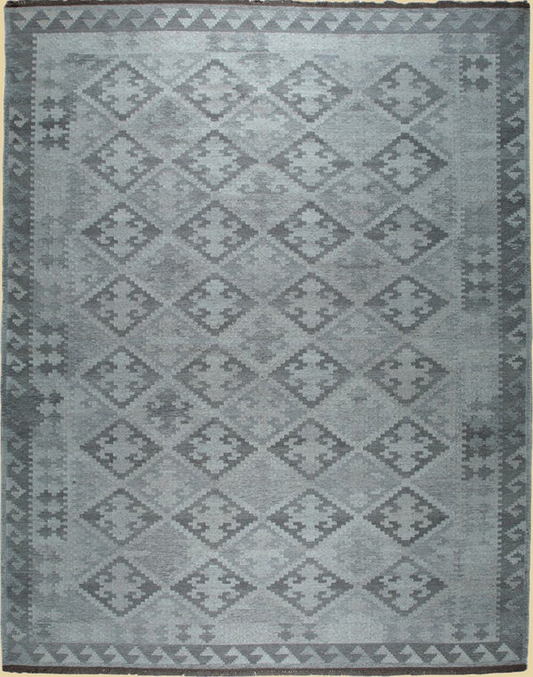 Natural Grey Geometric Contemporary Modern Flat Weave Area Rug